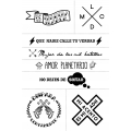Set de 8 tatuajes con diferentes frases, resistentes al agua